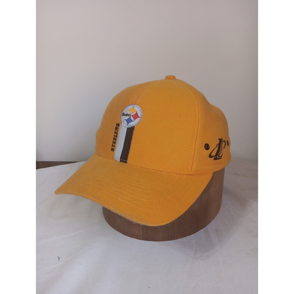 Pittsburgh Steelers Cap Hat Pro‎ Line Logo Athletics Yellow Strap Back Hook Loop